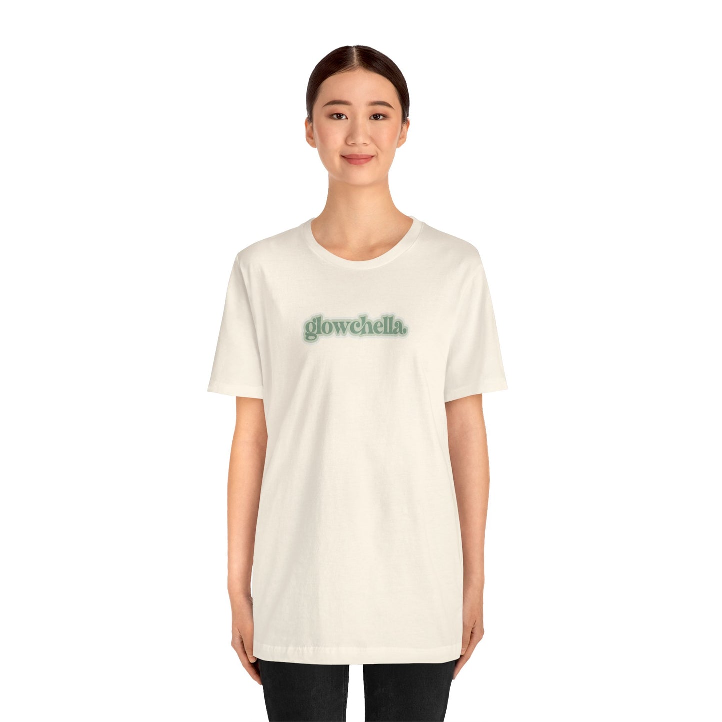 Glowchella Short Sleeve Tee - Ivory/Green