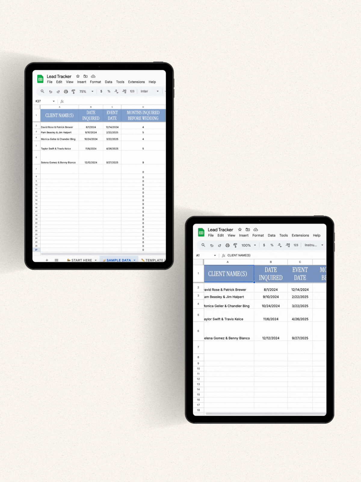 Lead Tracker Spreadsheet for Photographers