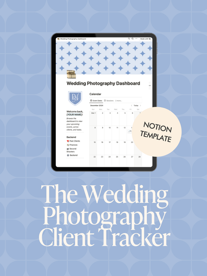 Wedding Photography Client Tracker