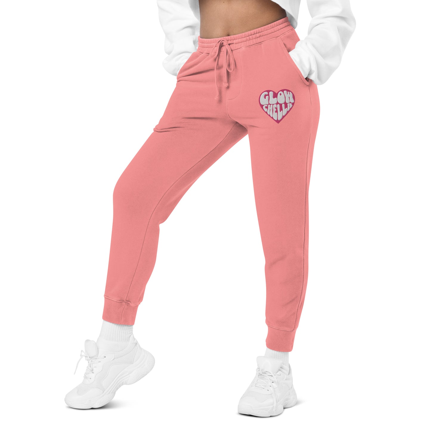 Glowchella Embroidered Sweatpants - Pink